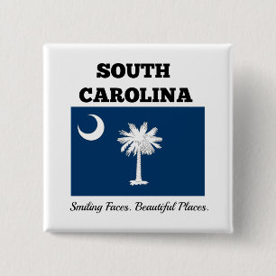 Vlag van South Carolina Vierkante Button 5,1 Cm