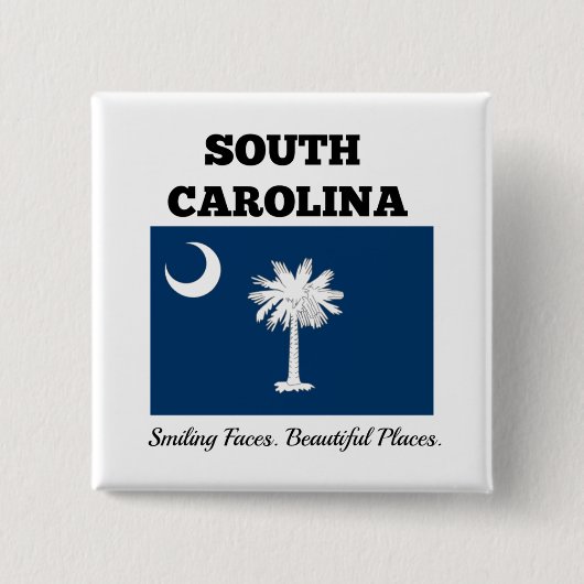 Vlag van South Carolina Vierkante Button 5,1 Cm (Voorkant)