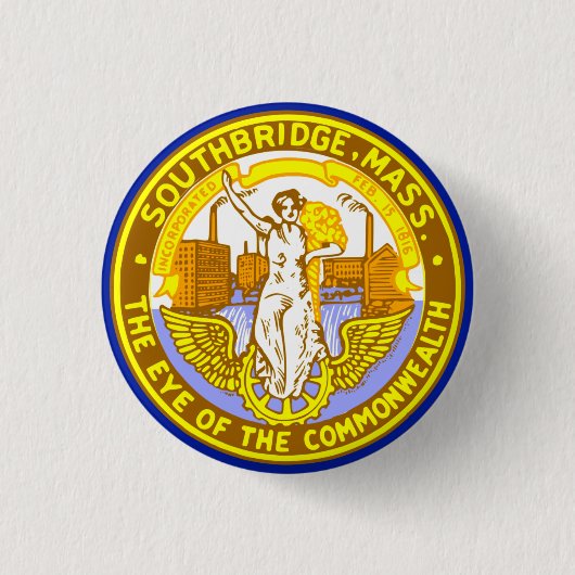 Vlag van Southbridge, Massachusetts Ronde Button 3,2 Cm (Voorkant)