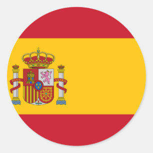 Vlag van Spanje - Bandera de España - Spaanse vla Ronde Sticker