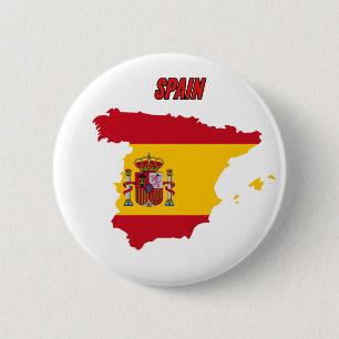 vlag van spanje ronde button 5,7 cm