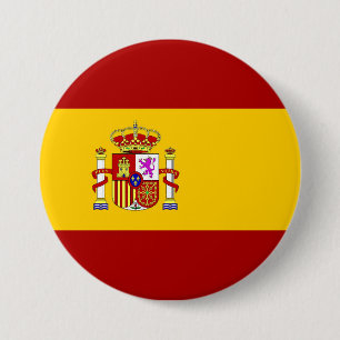 vlag van Spanje Ronde Button 7,6 Cm