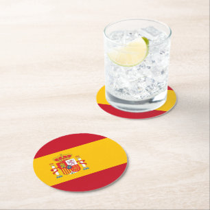 vlag van Spanje Ronde Kartonnen Onderzetter