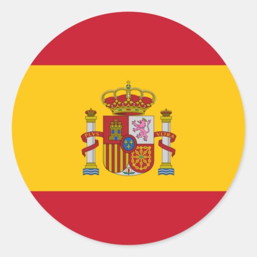 vlag van spanje ronde sticker (Voorkant)