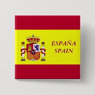 Vlag van Spanje Vierkante Button 5,1 Cm