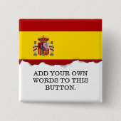 Vlag van Spanje Vierkante Button 5,1 Cm (Voorkant)