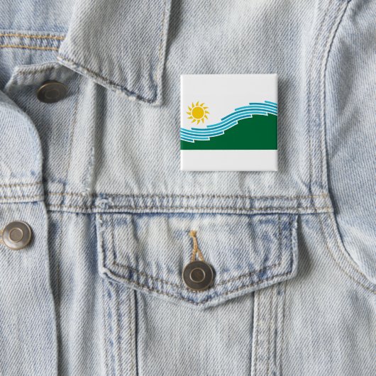 Vlag van Spokane, Washington Vierkante Button 5,1 Cm (In situ)