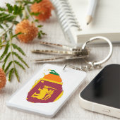 vlag van sri lanka : plattegrond silhouet symbool sleutelhanger (Voorkant Rechts)