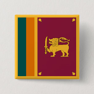 Vlag van Sri Lanka Vierkante Button 5,1 Cm