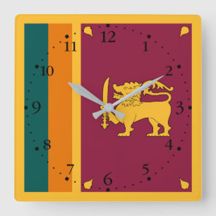 Vlag van Sri Lanka Vierkante Klok