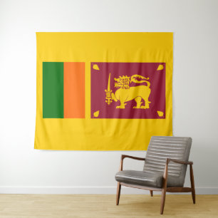 Vlag van Sri Lanka Wandkleed