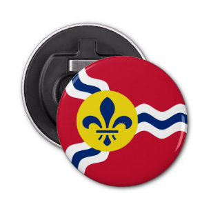 Vlag van St. Louis, Missouri, bottelopener Button Flesopener