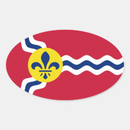 Vlag van St. Louis, Missouri Ovale Sticker