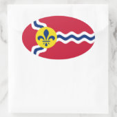 Vlag van St. Louis, Missouri Ovale Sticker (Tas)