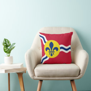Vlag van St. Louis op het Amerikaanse MoJo Pillow Kussen