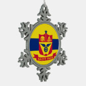 Vlag van St Paul, Minnesota Snowflake Pewter Chris Tin Sneeuwvlok Ornament (Links)