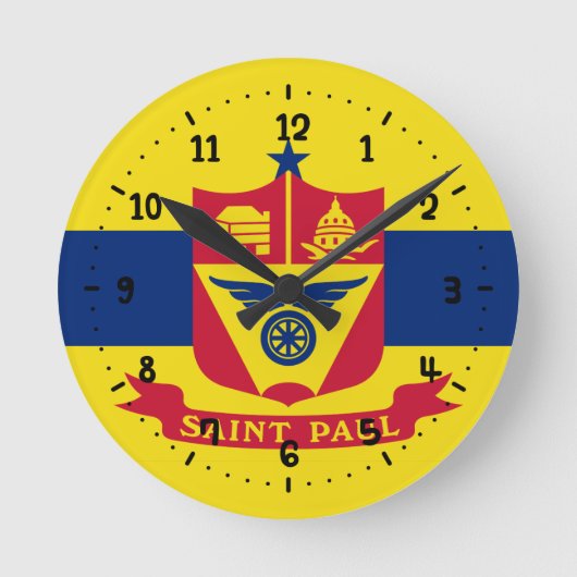 Vlag van St Paul, Minnesota Square Wall Clock Ronde Klok (Voorkant)