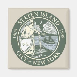 Vlag van Staten Island (Borough of New York City) Magneet