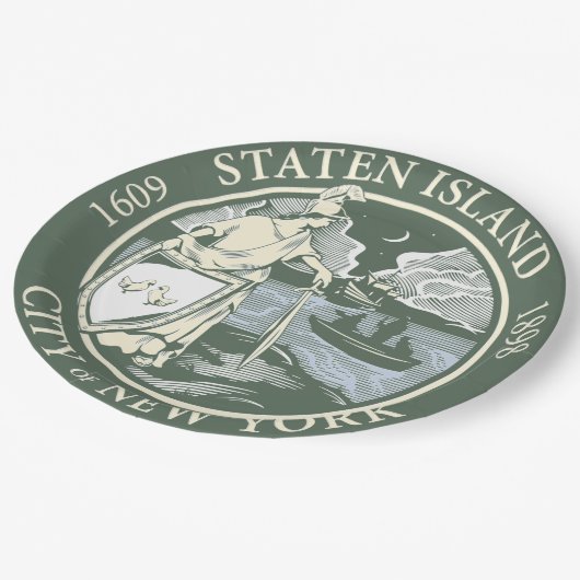 Vlag van Staten Island (Borough of New York City) Papieren Bordje (Gekanteld)
