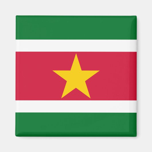 Vlag van Suriname Magnet Magneet (Voorkant)