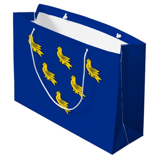 Vlag van Sussex Large Gift Bag Groot Cadeauzakje (Achterkant Gekanteld)