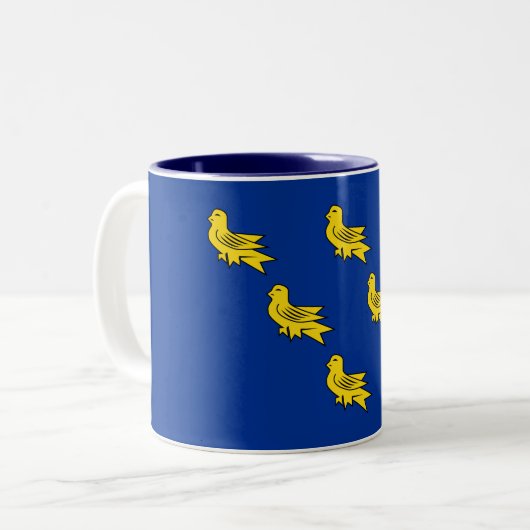Vlag van Sussex Two-Tone Coffee Mok (Voorkant links)