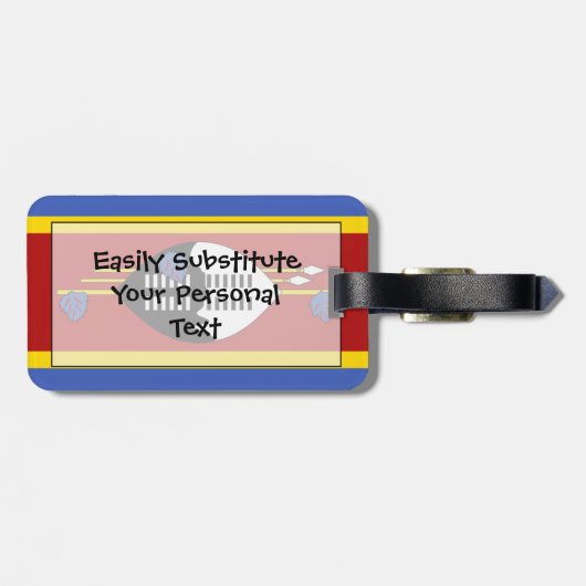 Vlag van Swaziland Easy ID Personal Bagagelabel (Achterkant horizontaal)