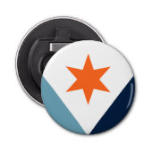 Vlag van Syracuse, New York Button Flesopener (Voorkant)