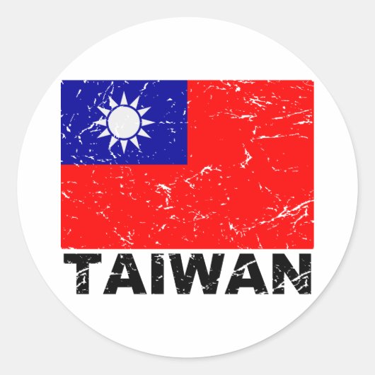 vlag van Taiwan Ronde Sticker (Voorkant)