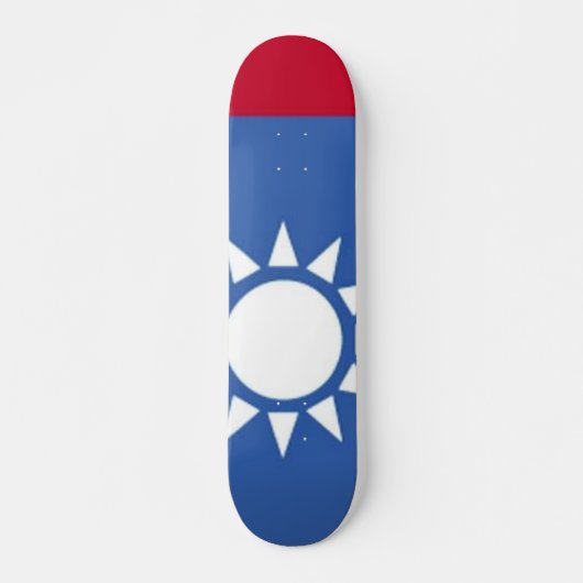 Vlag van Taiwan White Sun Skateboard (Voorkant)