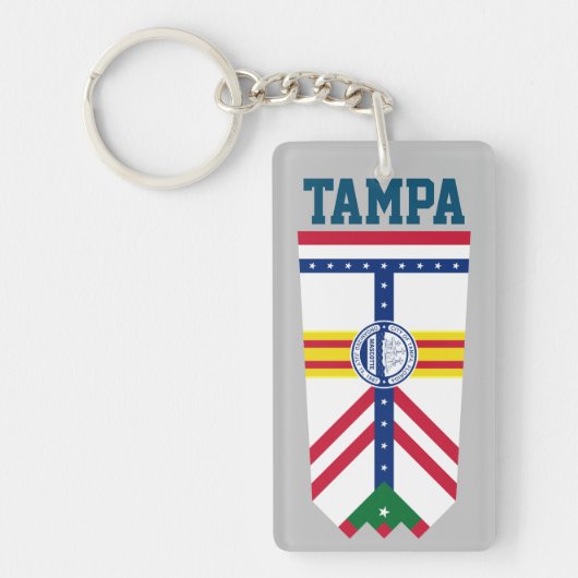 Vlag van Tampa, Florida Sleutelhanger (Voorkant)
