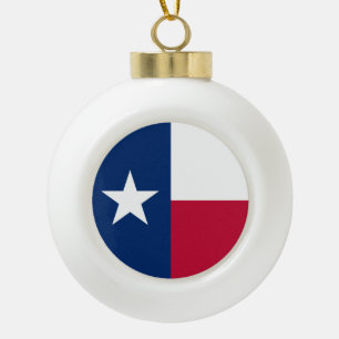 Vlag van Texas: Longhorns, de Texaanse eenzame ste Keramische Bal Ornament