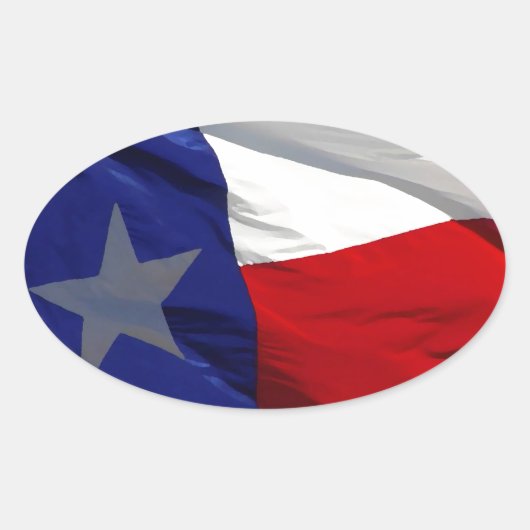 Vlag van Texas Pop Art Ovale Sticker (Voorkant)
