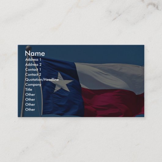 Vlag van Texas Visitekaartje (Voorkant)