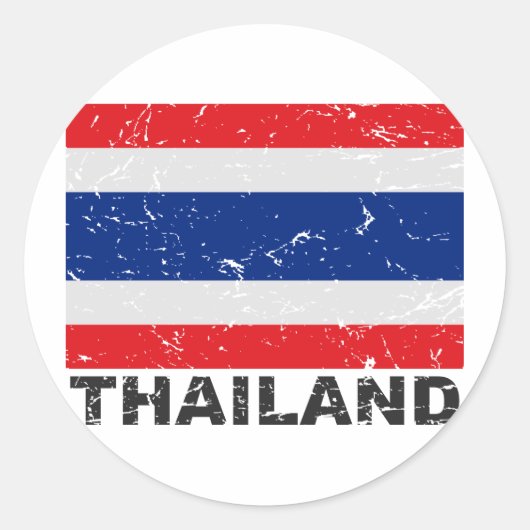  vlag van Thailand Ronde Sticker (Voorkant)