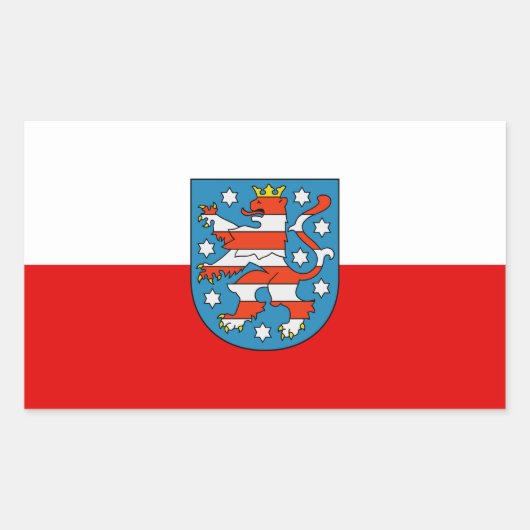 Vlag van Thüringen Rechthoekige Sticker (Voorkant)