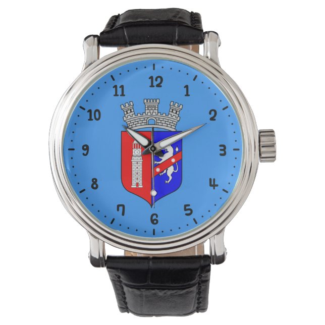 Vlag van Tirana, Albanië Wrist Watch Horloge (Voorkant)