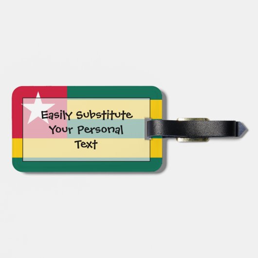 Vlag van Togo Easy ID Personal Bagagelabel (Achterkant horizontaal)