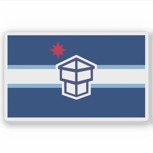 Vlag van Toledo, Ohio, Verenigde Staten Sticker (Voorkant)