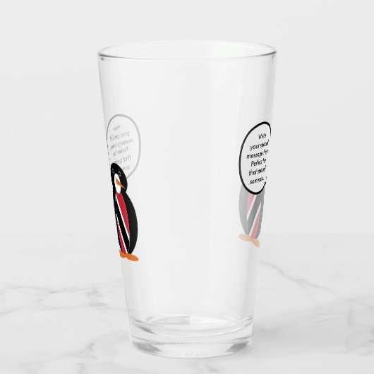 Vlag van Trinidad en Tobago die mevrouw Penguin sp Glas (Rechts)