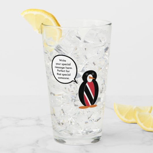 Vlag van Trinidad en Tobago die mevrouw Penguin sp Glas (Voorkant ijs)