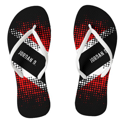 Vlag van Trinidad en Tobago Dot Pattern (Jouw naam Teenslippers (Voetbed)