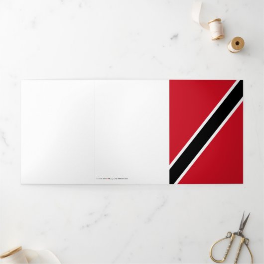 vlag van Trinidad en Tobago Drieluik Kaart (Buitenkant)