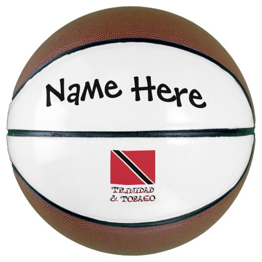 Vlag van Trinidad en Tobago en Trinidadian met naa Basketbal (Voorkant)