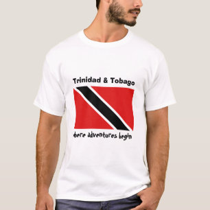 Vlag van Trinidad en Tobago + Kaart + Tekst T-Shir T-shirt