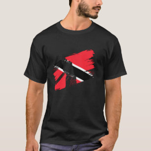 Vlag van Trinidad en Tobago op cricket Fan Player T-shirt