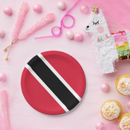 vlag van Trinidad en Tobago   Papieren Bordje (Feest)