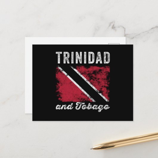 Vlag van Trinidad en Tobago verhit Briefkaart (Voorkant / Achterkant in situ)