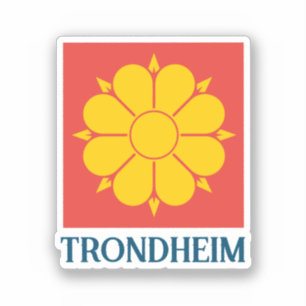 Vlag van Trondheim, Noorwegen Sticker