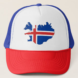Vlag van Trucker Hat/IJsland Europa Pet